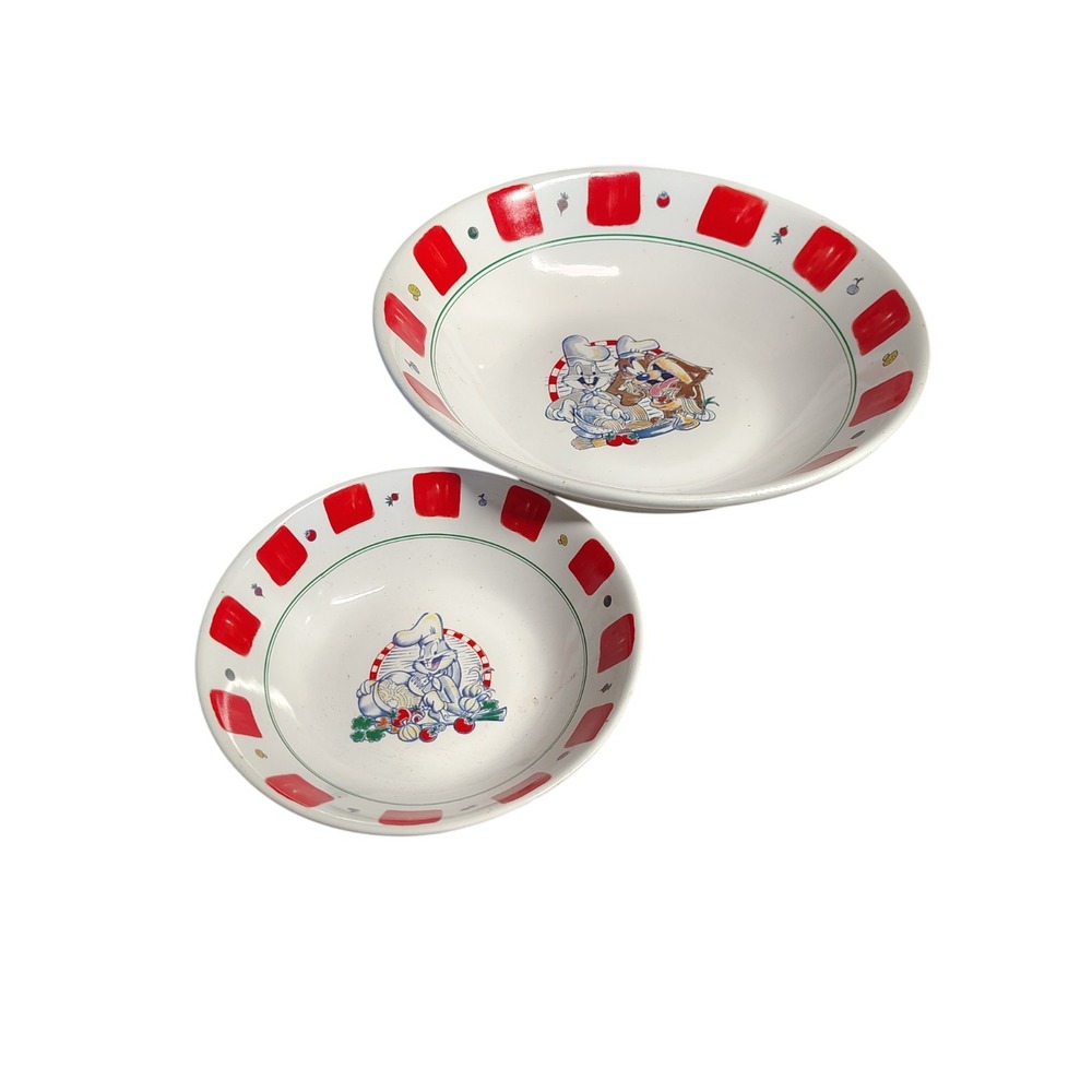 Vintage 1996 Warner Bros Looney Tunes Pasta Bowl Set